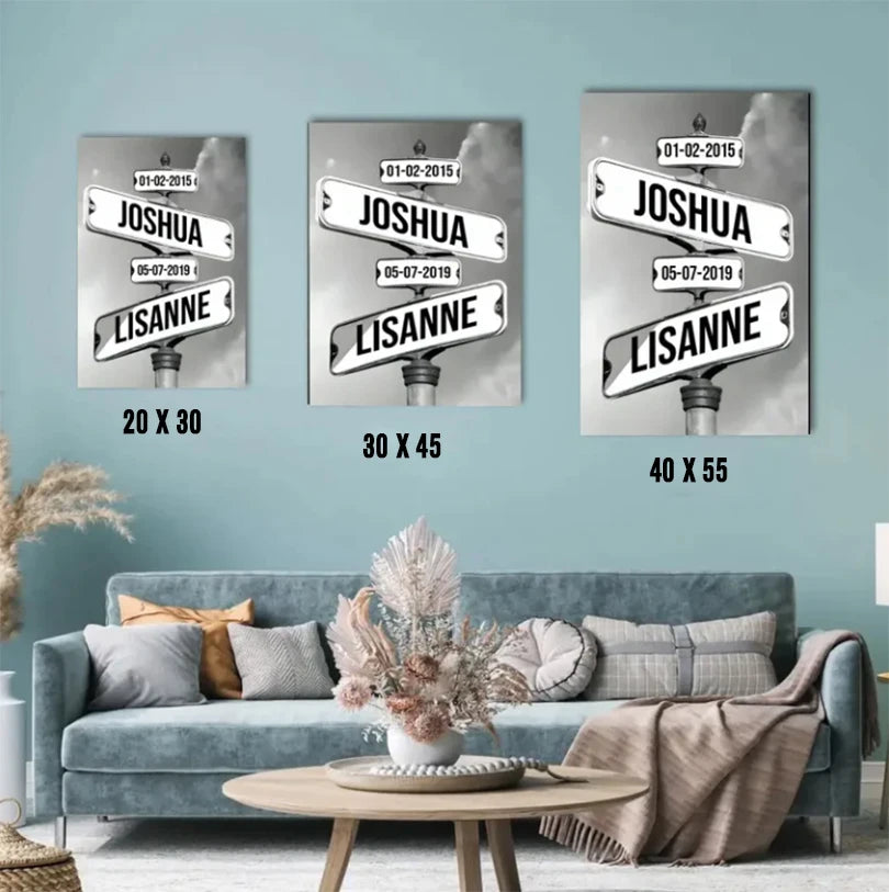 👨‍👧‍👦Personalized Canvas Printed Names along with Birthdates