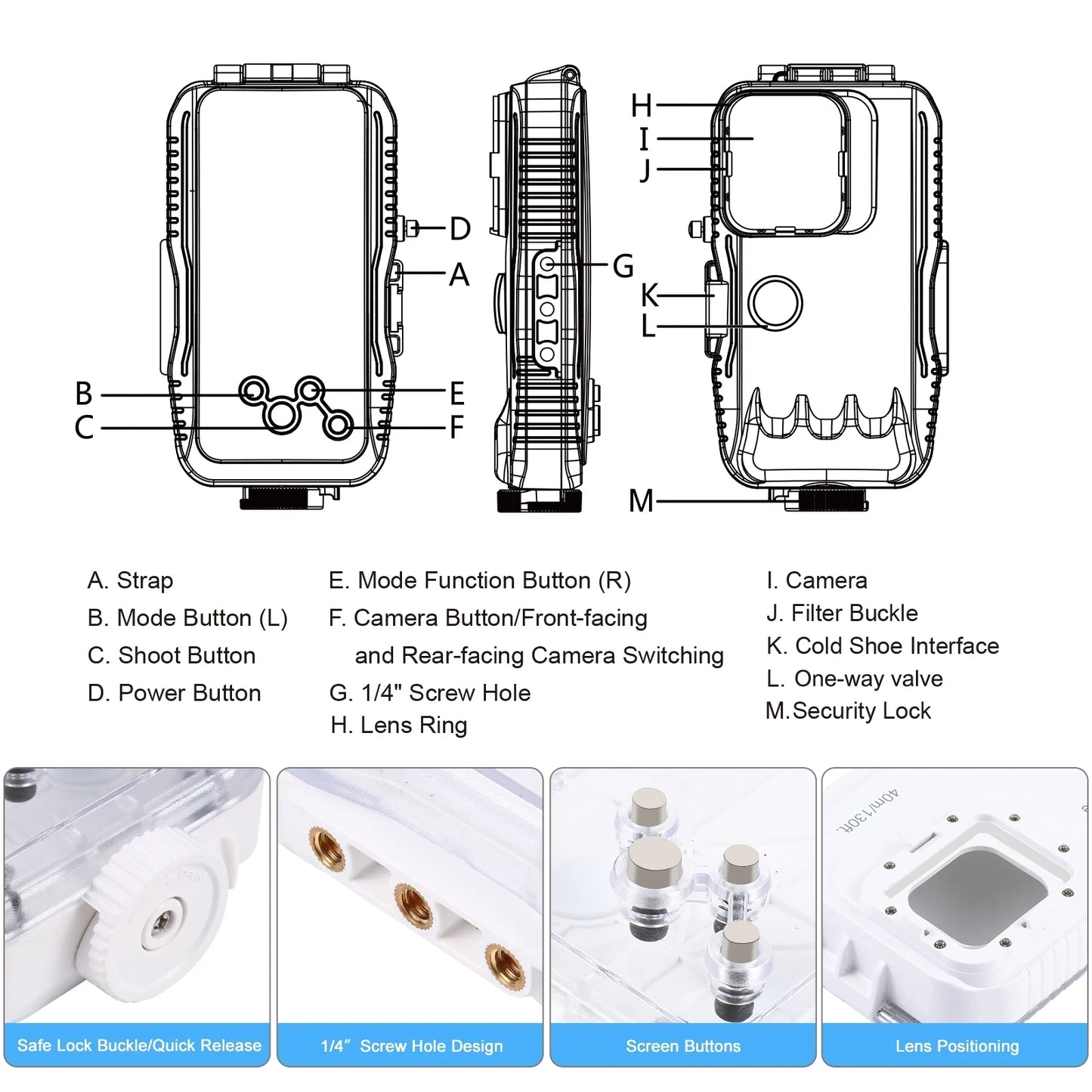 Waterproof Case-Sealed waterproof case for 40 meters