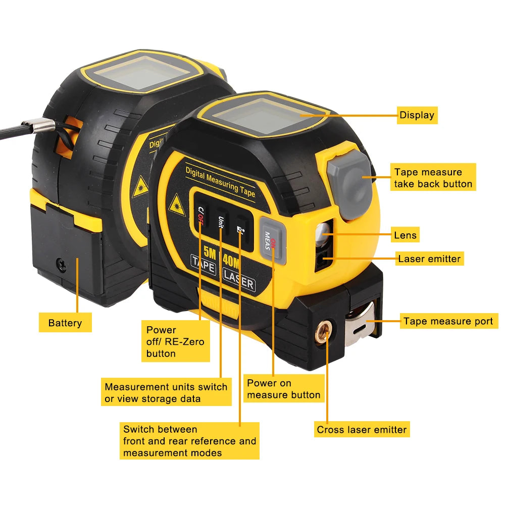 3-In-1 Infrared Laser Tape Measuring