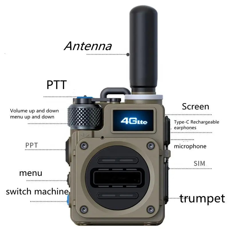 Waterproof & Shock Resistant Walkie-Talkies (2 Pack) - Nationwide PTT, Unlimited Range, No Fees