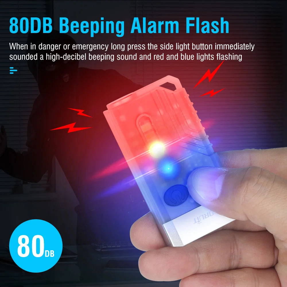 Small Powerful EDC Flashlight with Red UV Blue Light -Super Bright 1000LM