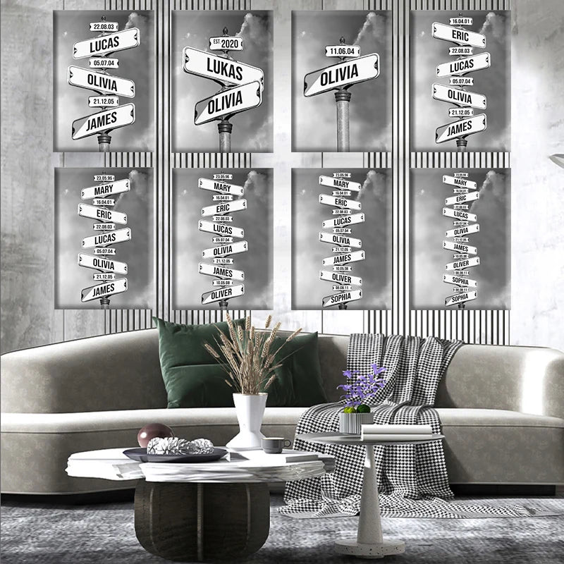 Personalized Vintage Street Sign Canvas