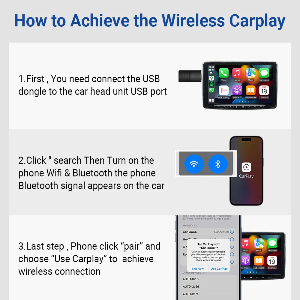 Mini Wireless CarPlay/Android Auto Adapter
