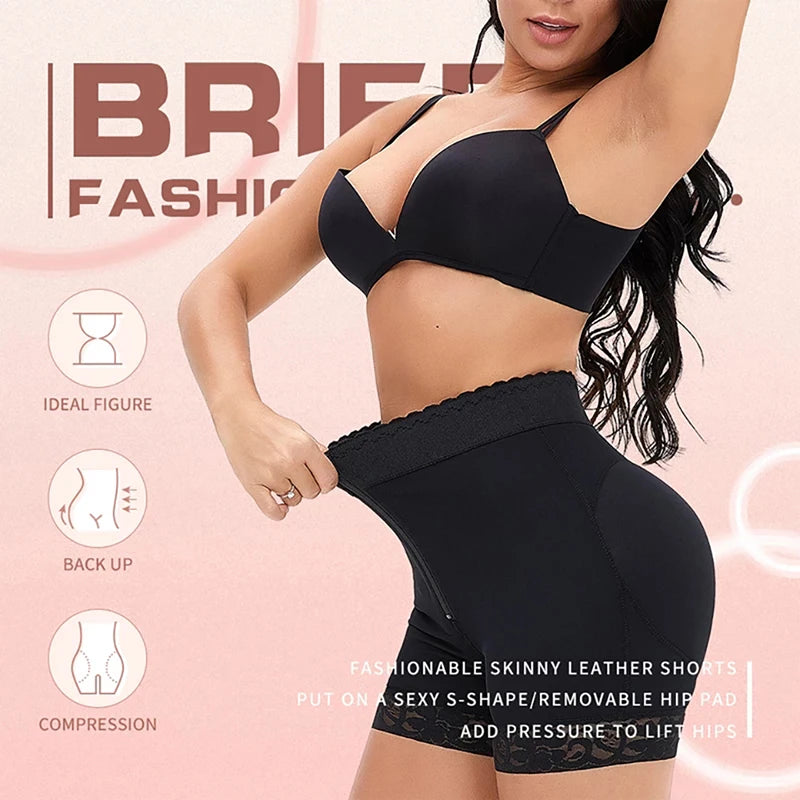 Lace Steel Boned Butt Enhancer Shorts Shapewear Womenswear