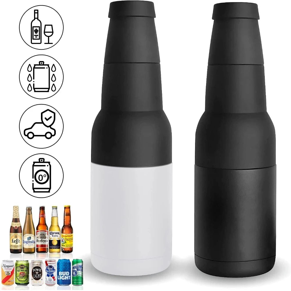 Beer Bottle and Can Cooler with Beer Opener 1