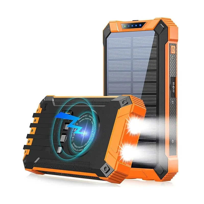 Solar Wireless Portable Power Bank - 30000 mah