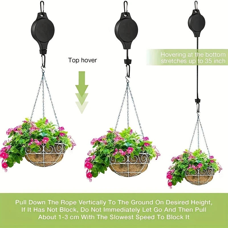 Plant Pulley Set For Garden Baskets Pots, Birds Feeder