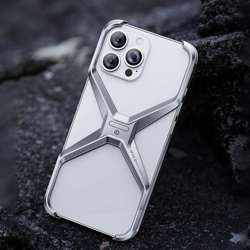 Aluminum Alloy Hollow Case for iPhone , Scratch-Resistant and Anti-Drop Protection