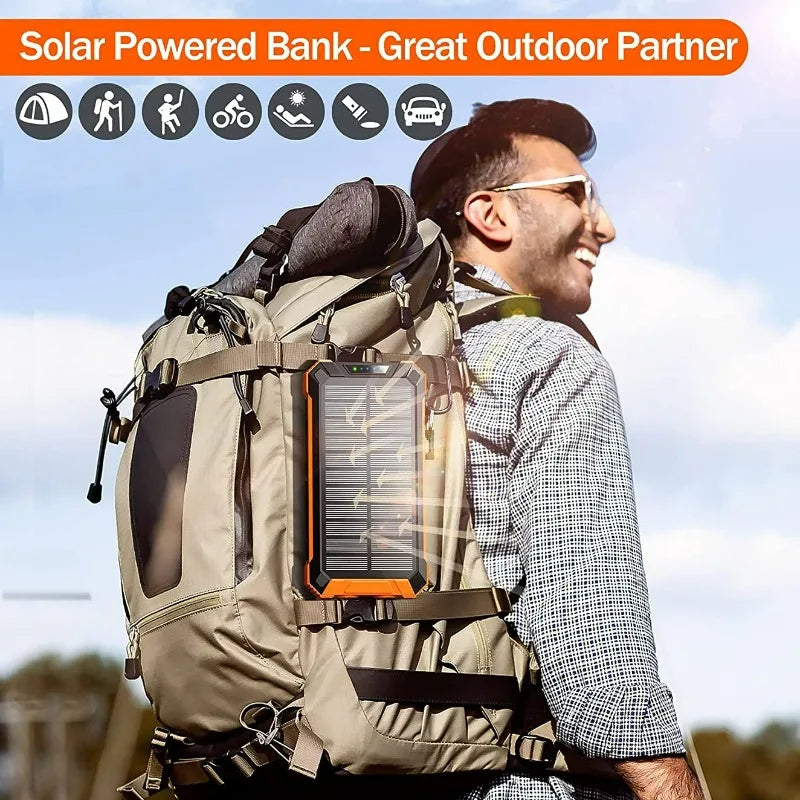 Solar Wireless Portable Power Bank - 30000 mah