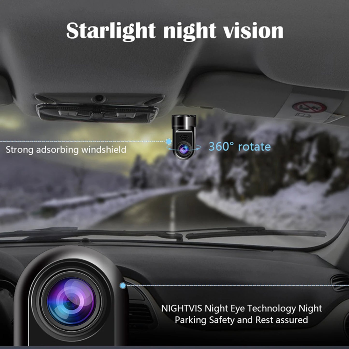 360° Rotating ADAS Dashcam