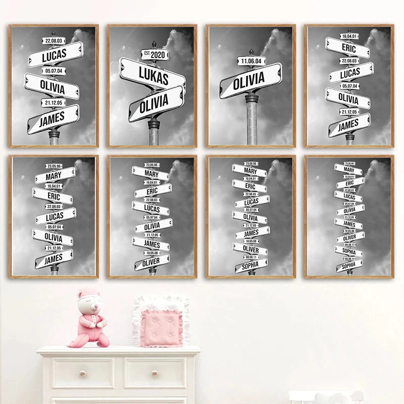 Personalized Vintage Street Sign Canvas