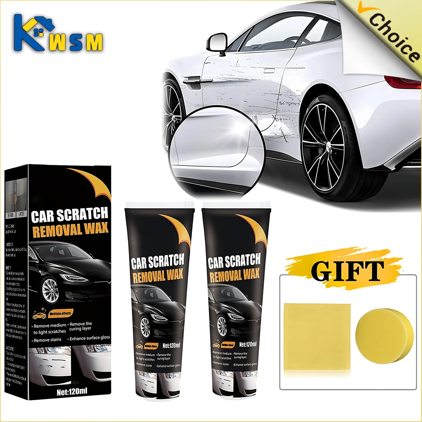 Adhesive for repairing scratches on cars