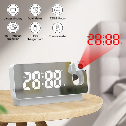 3D Mirror LED projection alarm clock 2.0