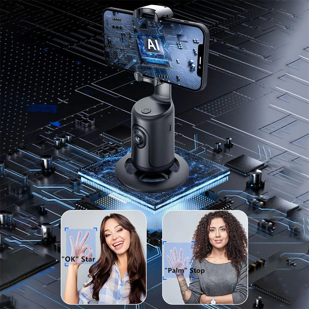 360° AI Auto Face Tracking Phone Stabilizer Tripod