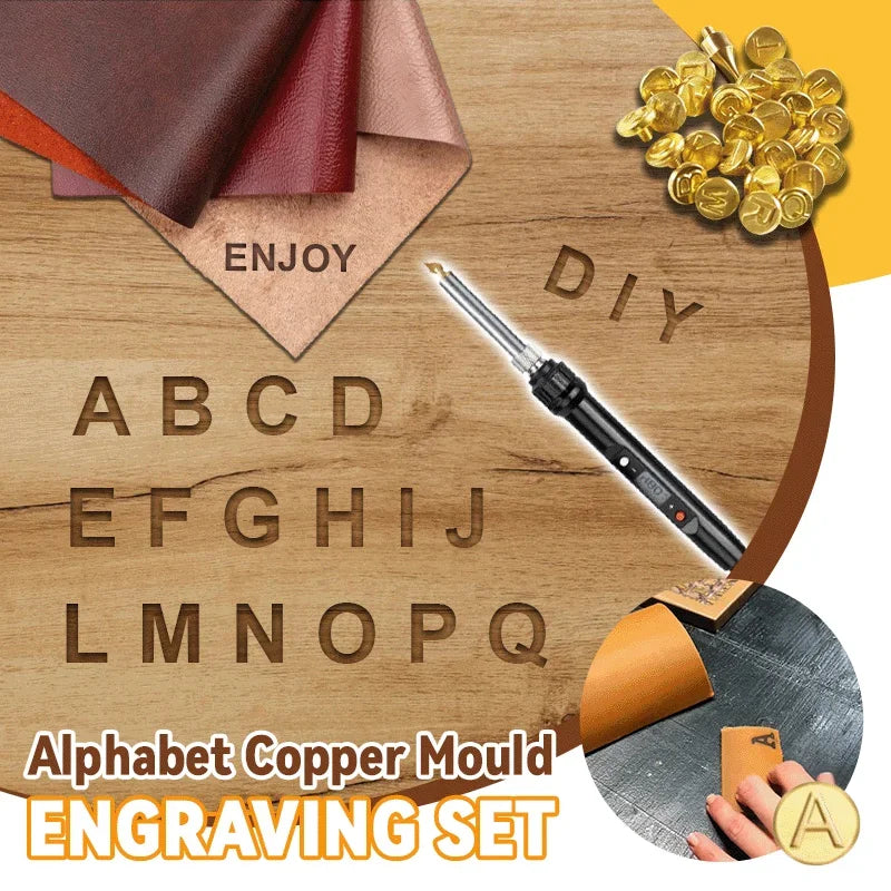 26 Letters Copper Mold —DIY Wood Burning/Carving Set