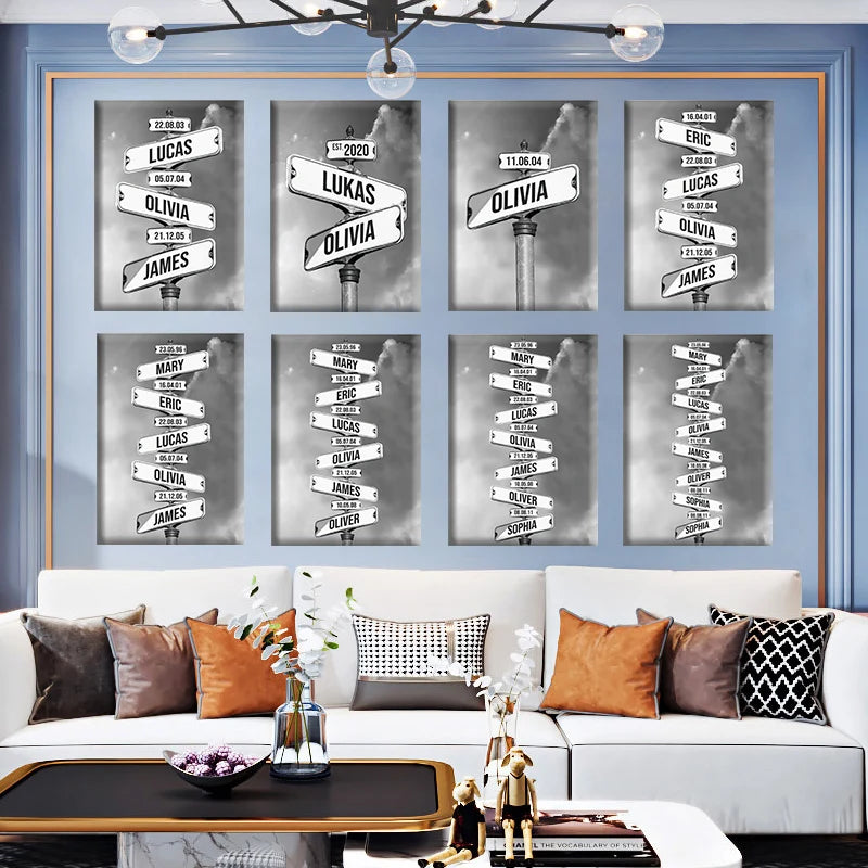 Personalized Vintage Street Sign Canvas