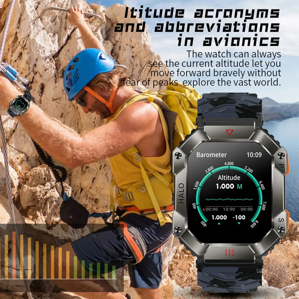 Outdoor Camping Multi-functional Waterproof Anti-fall Smart Watch