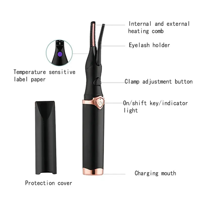 Rechargeable Heated Eyelash Curler for Quick Heating Curling