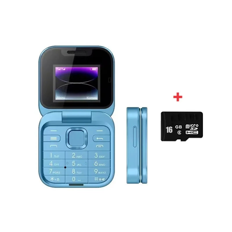 Mini Flip Mobile Phone 2 SIM Card Small Display Foldable Cell Phone 1
