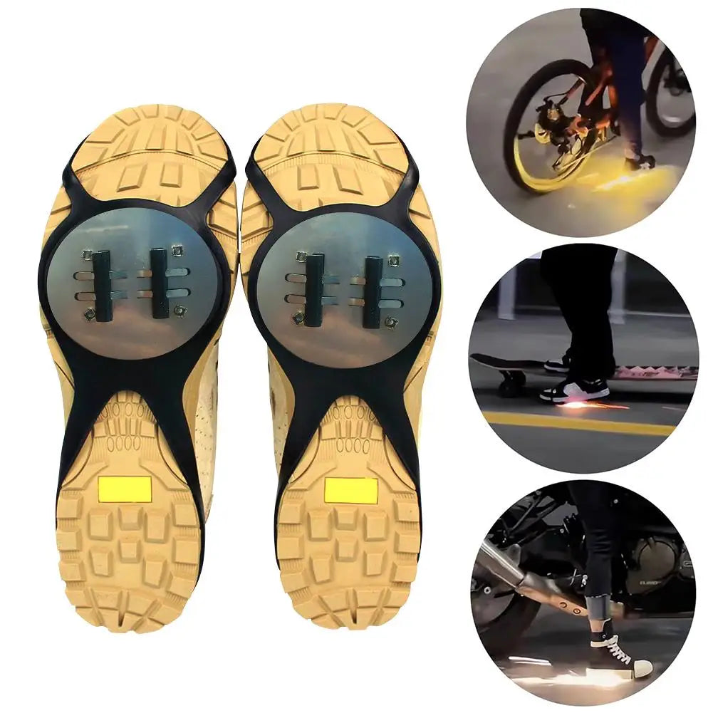 Sparking Flint Pad Shoe Cover for Skateboard & Motorcycle