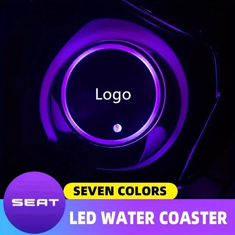 Led Car Logo Cup Lights