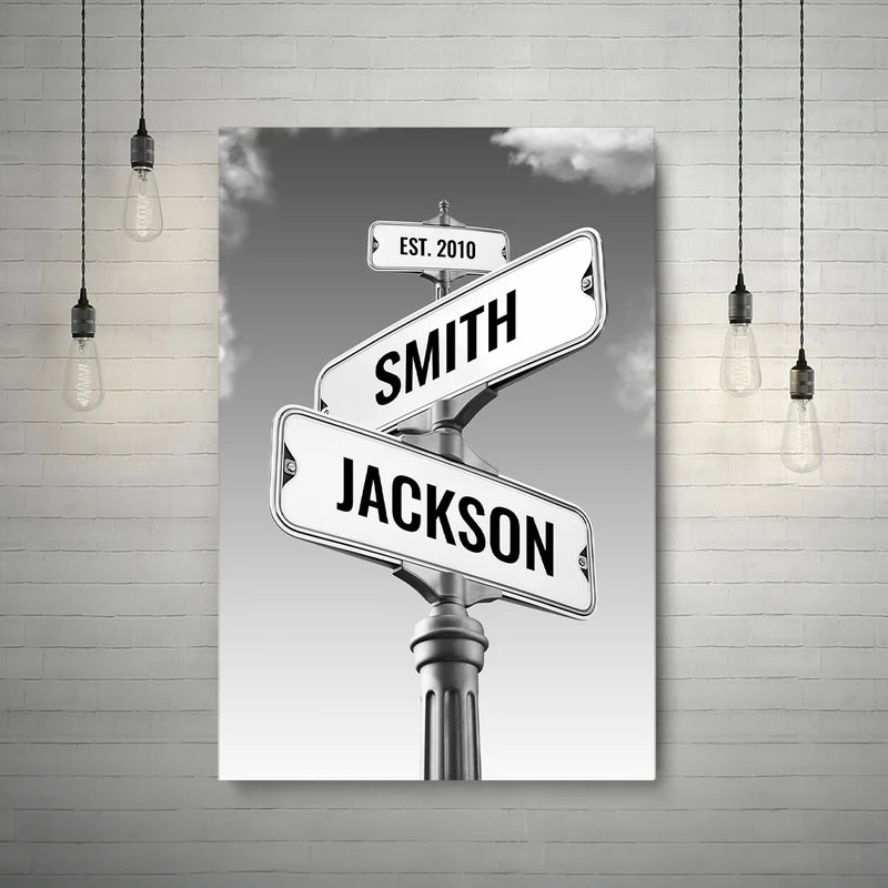 Personalized Vintage Street Sign Canvas