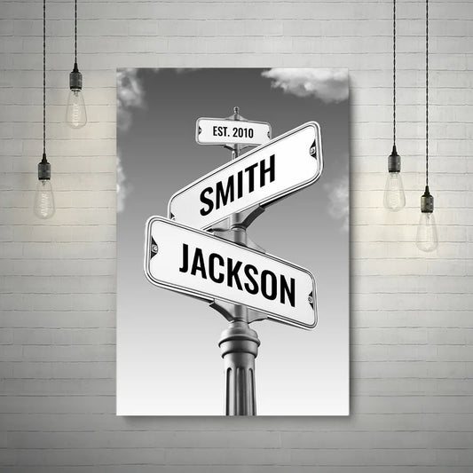 Personalized Vintage Street Sign Canvas