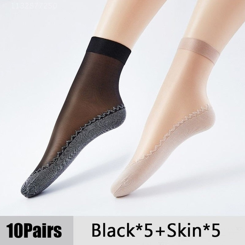 Silky Anti-Slip Cotton Socks