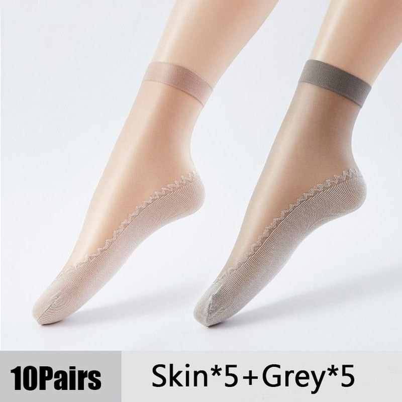 Silky Anti-Slip Cotton Socks