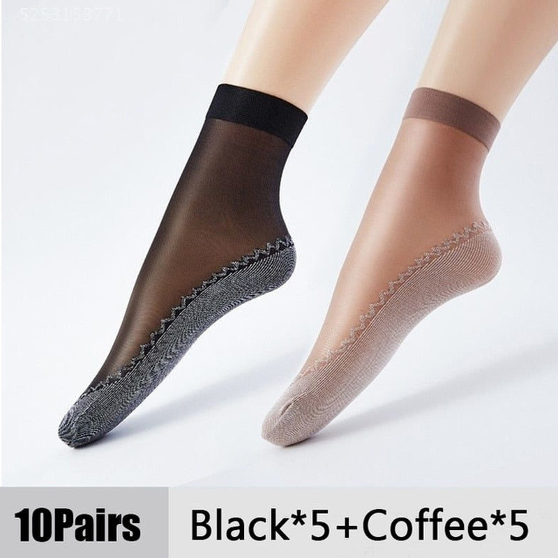 Silky Anti-Slip Cotton Socks