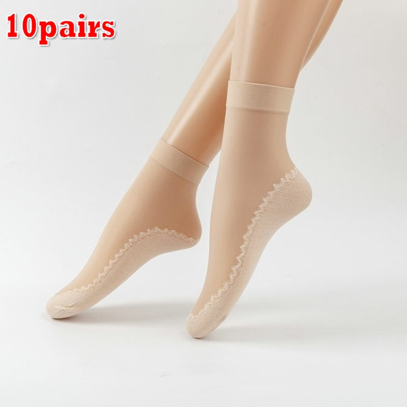 Silky Anti-Slip Cotton Socks