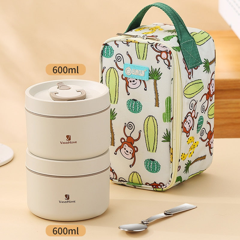 PORTABLE INSULATED LUNCH CONTAINER SET