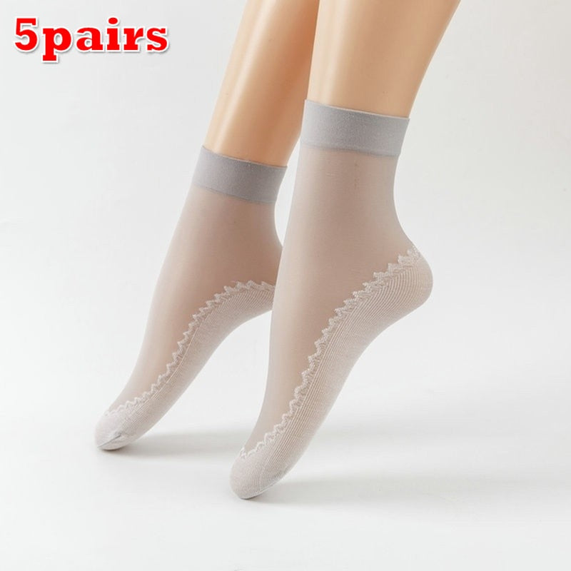 Silky Anti-Slip Cotton Socks