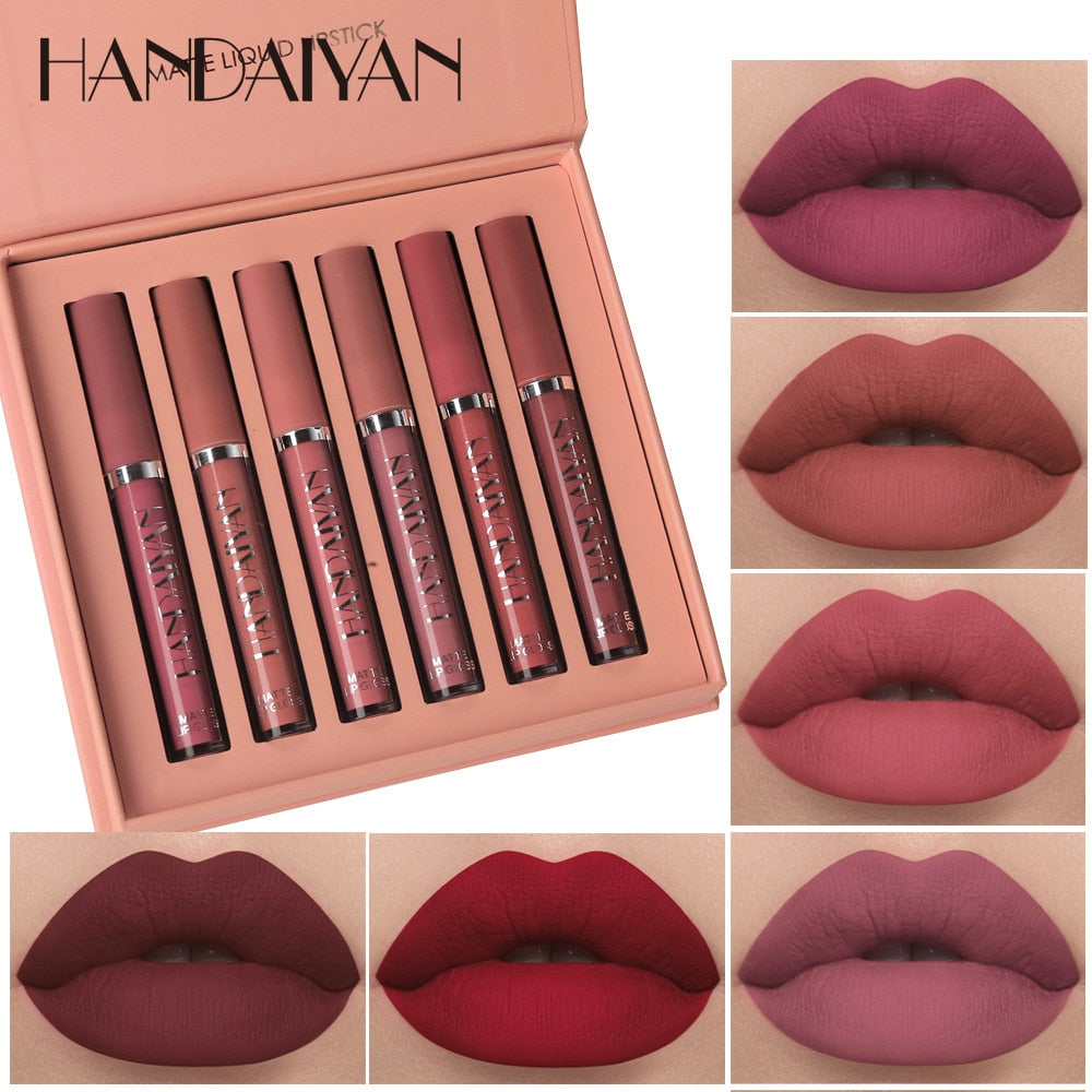 6Pcs Matte Liquid Lipstick Makeup Set