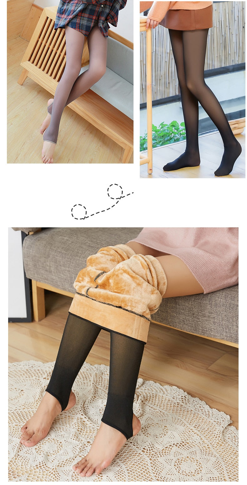 Inner Fleece Translucent Tights