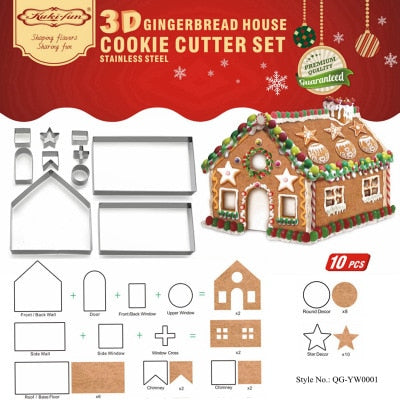 3D Ginger Bread House Cookie Set