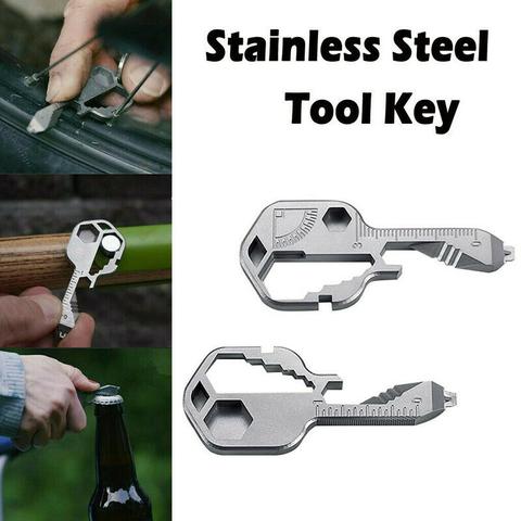 Geary 24-in-1 Multifunctional Durable Stainless Steel Key Shaped Pocket Tool