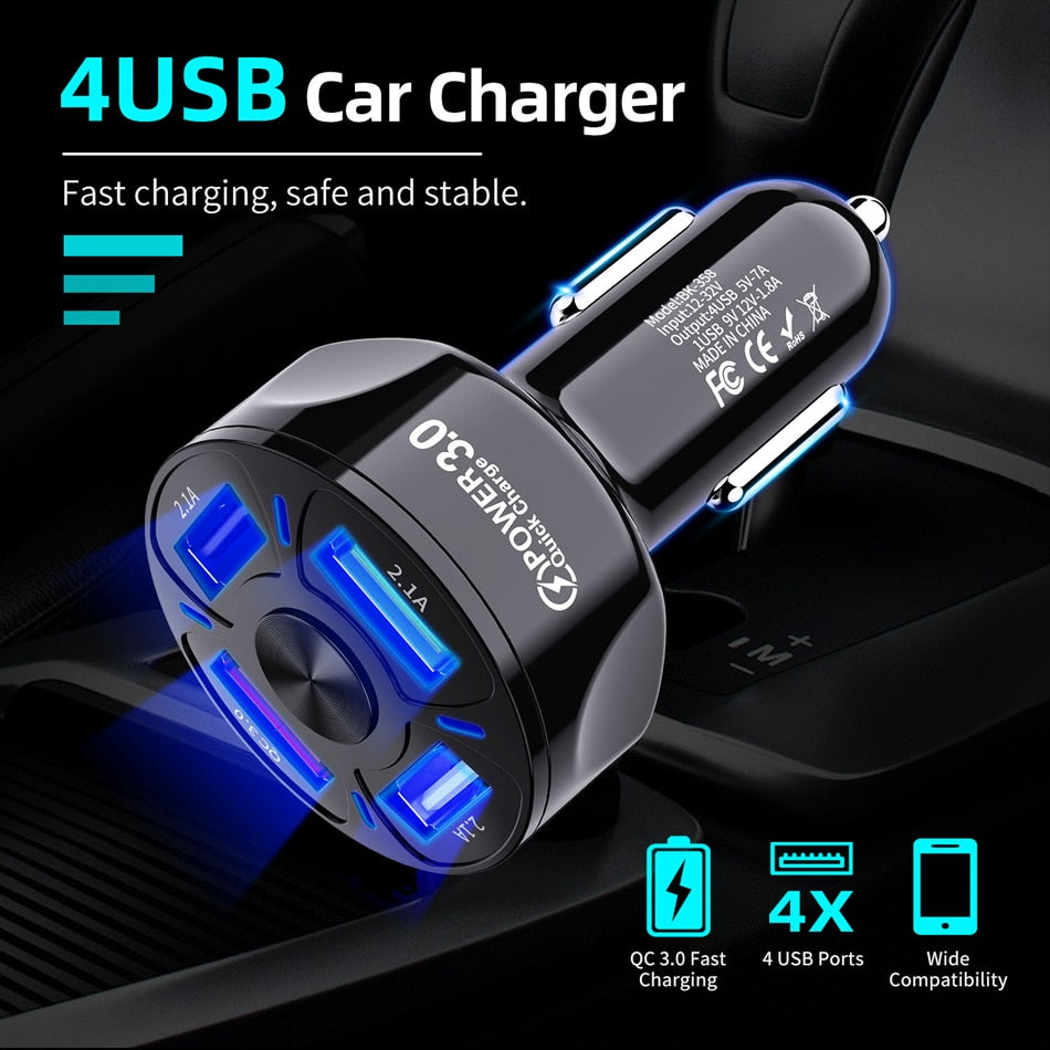 4-in-1 Fast Charging Port For Car