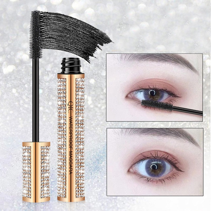 4D Flash Diamond Waterproof Silk Fiber Thick Lengthening Mascara