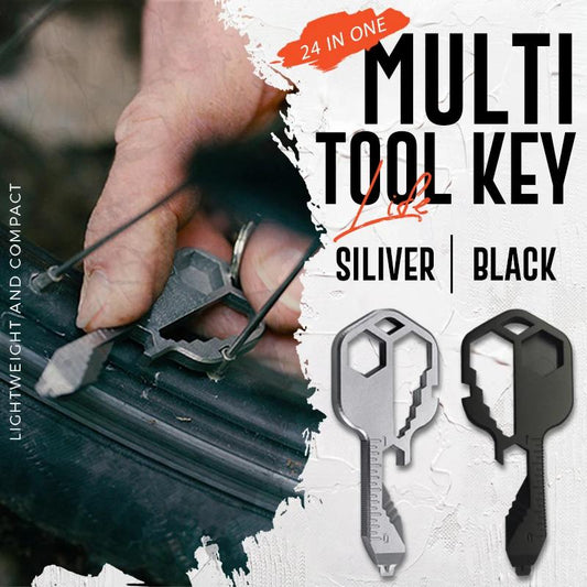 Geary 24-in-1 Multifunctional Durable Stainless Steel Key Shaped Pocket Tool