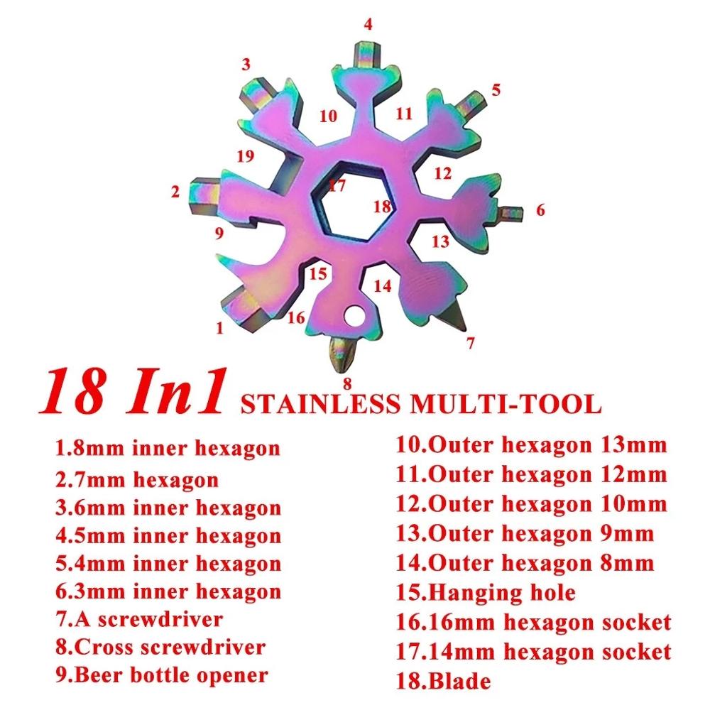 Saker 18-in-1 Stainless Steel Snowflakes Multi-Tool