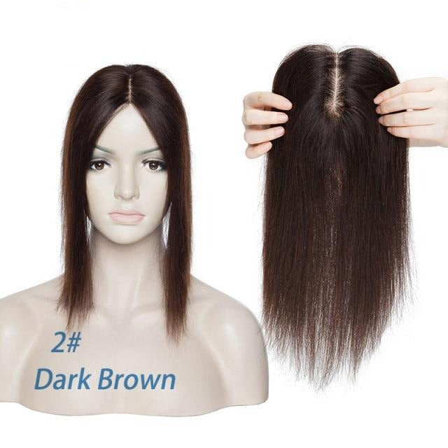 Natural Remy Human Straight Hair Topper