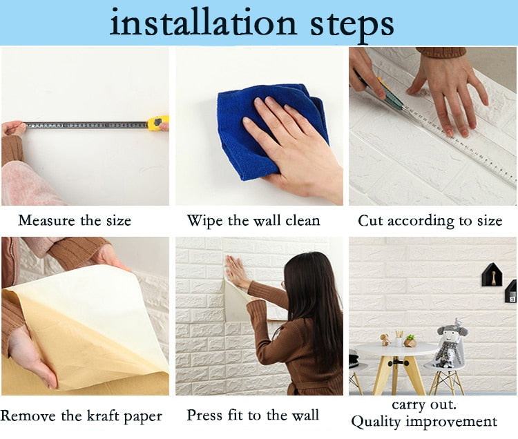 3D Wall Stickers Self Adhesive Foam Brick Room Decor