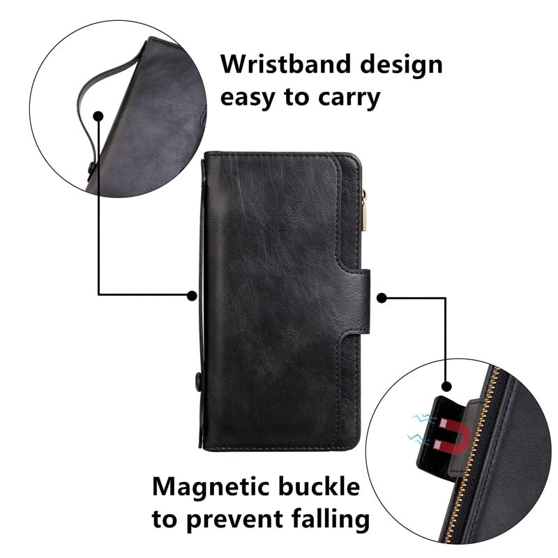 DETACHABLE MAGNETIC WITH WRIST STRAP CASE FOR IPHONE