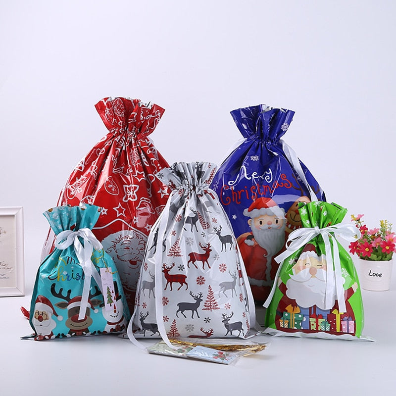 Christmas Drawstring Gift Bag Pack