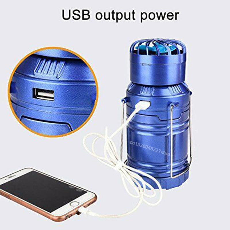 6 in 1 Portable Outdoor LED Camping Lantern With Fan