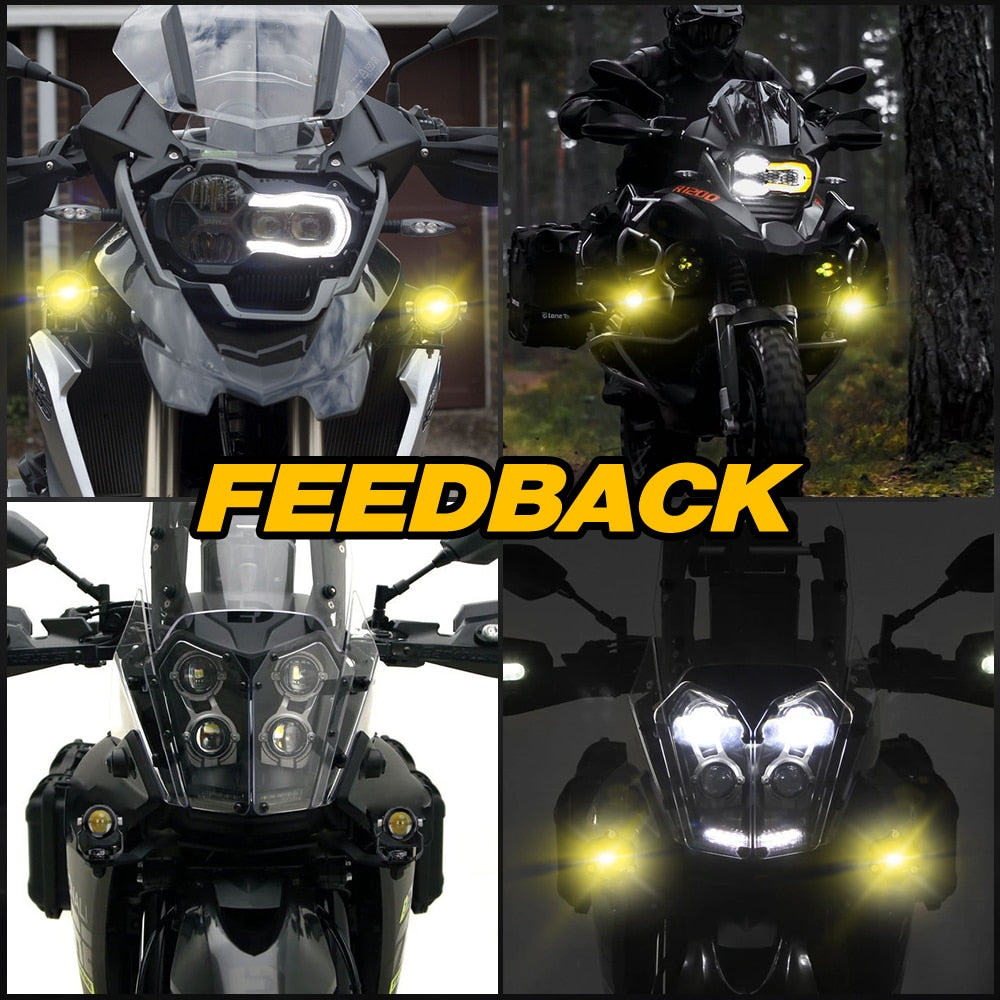 Automotive Motorcycle LED Small Steel Lens Ultra-bright Spotlight Burst Flashing Tri-color Waterproof